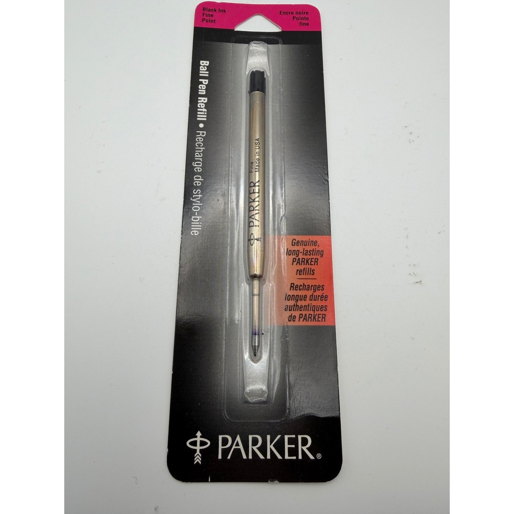 PARKER Ball Pen Refill Black Ink Fine Point Genuine Long Lasting USA NOS 1996